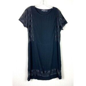 Evil Twin Sheath Dress Size XS Black with Mesh / Satin Trim Party Cocktail